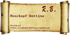 Roszkopf Bettina névjegykártya
